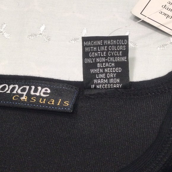 Onque Casuals Black Velvet Long Sleeve Shirt w/ Denim On Shoulders & Pocket - Picture 6 of 6